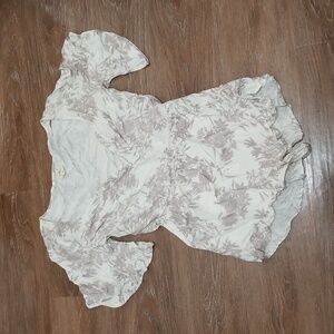 (S) O'Neill Tropical Palm Print Floral Shorts Romper Bohemian Beach Vibes